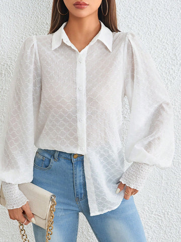 Solid Button Front Shirt