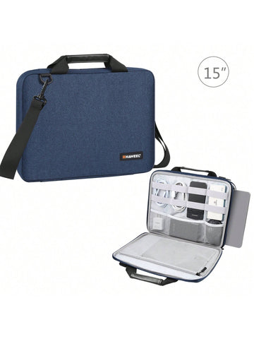 HAWEEL Briefcase Crossbody Laptop Bag For Macbook, Lenovo Thinkpad, ASUS, HP(Navy Blue)