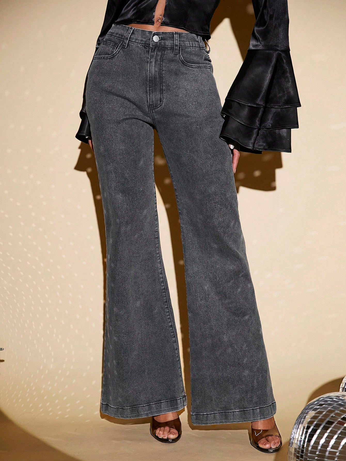 High Waist Flare Leg Jeans