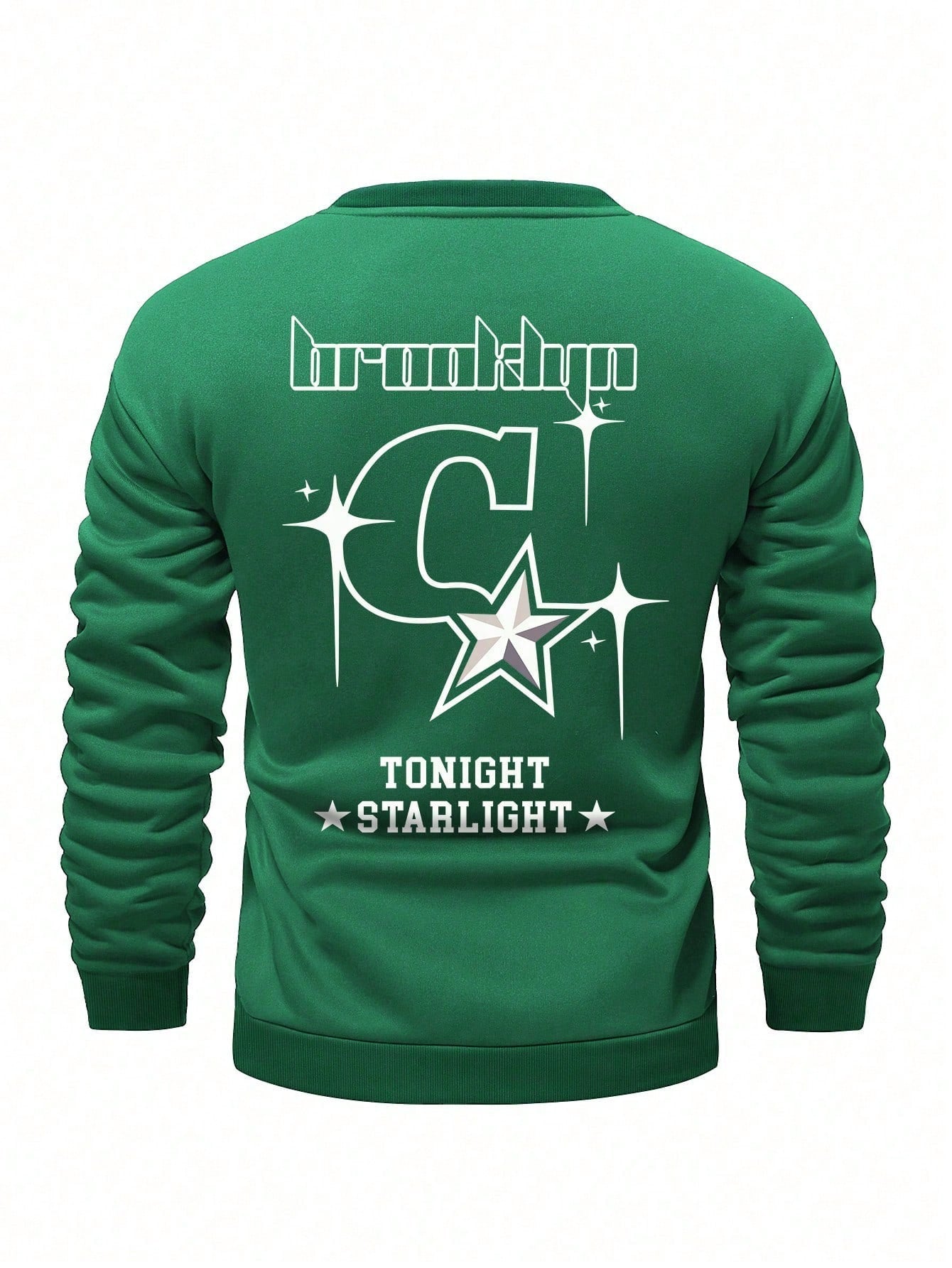 Men Star & Slogan Graphic Sweatshirt