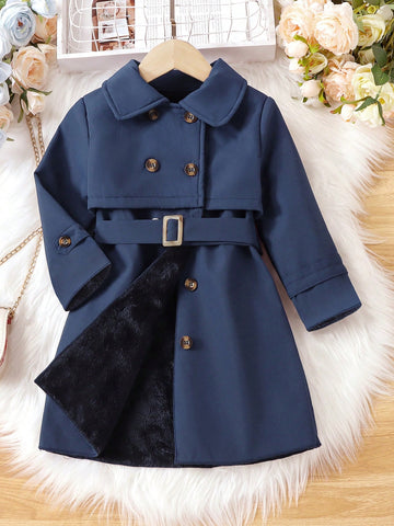 Young Girl Double Breasted Trench Coat