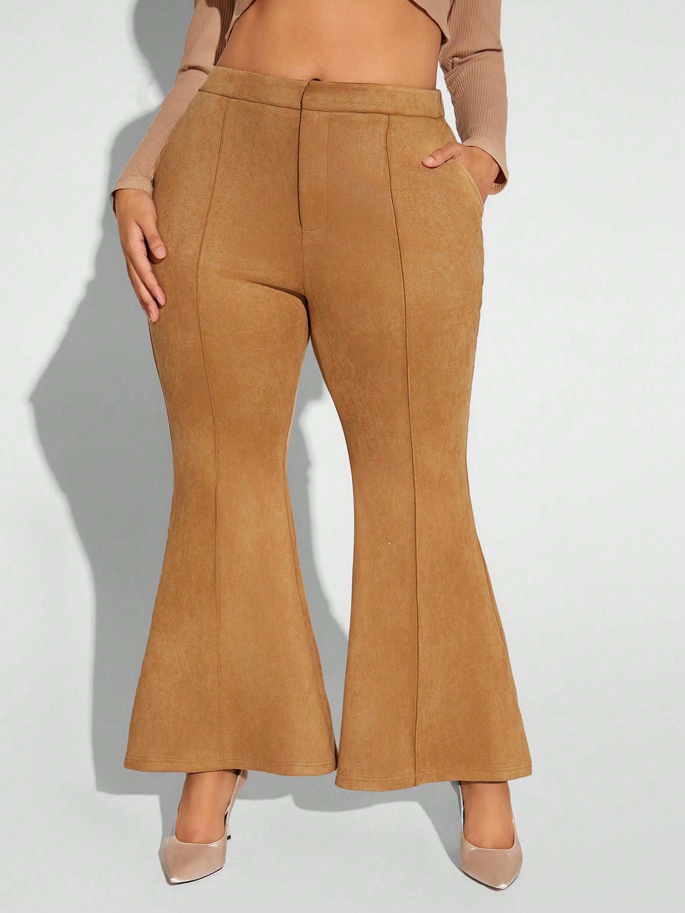 Plus High Waist Flare Leg Pants