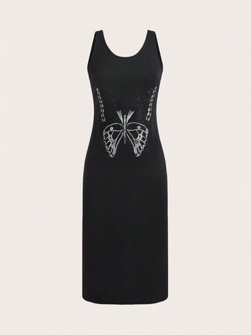 Butterfly Print Tank Dress