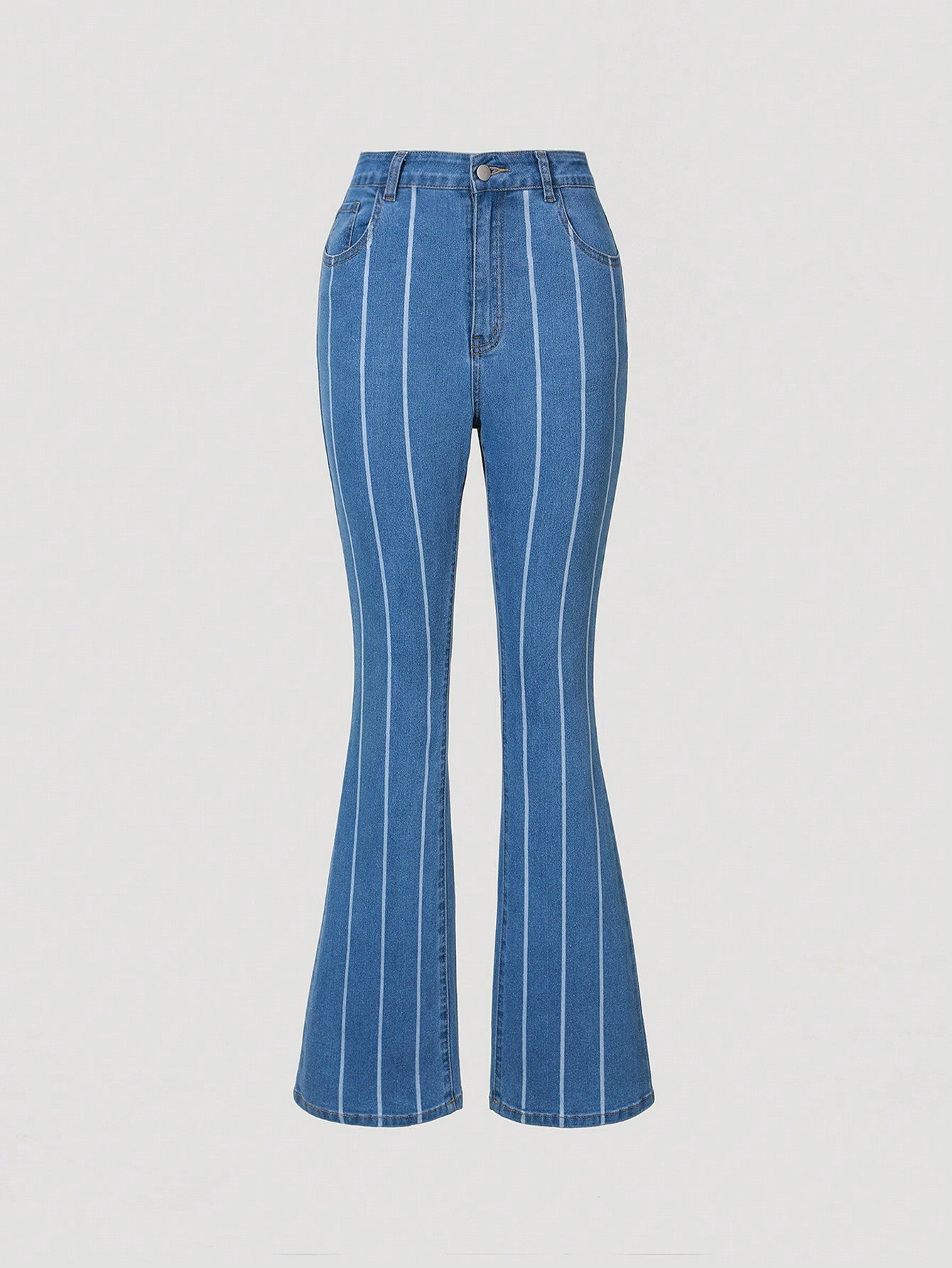 Teen Girl Striped Flare Leg Jeans