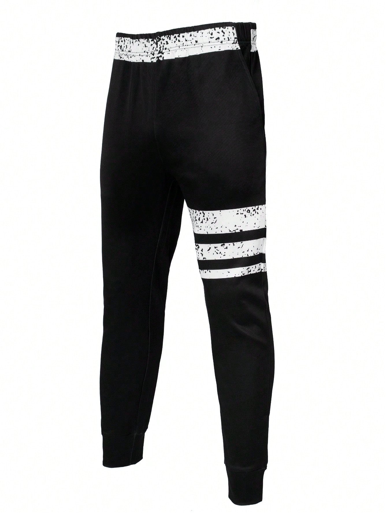 Men Striped & Dalmatian Print Sports Pants