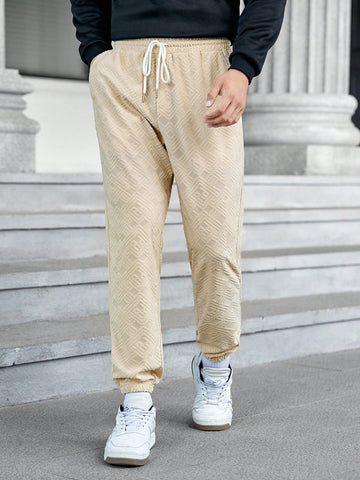 Men Slant Pocket Drawstring Waist Sweatpants