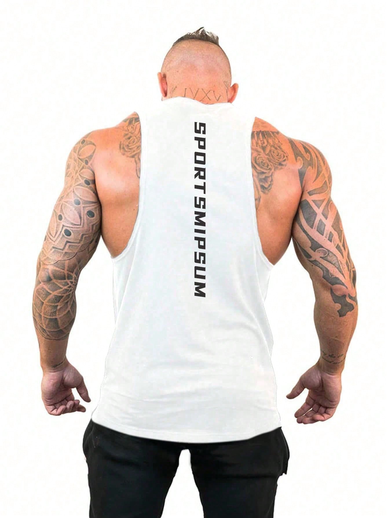 Men Letter Graphic Sports Tank Top Workout Tops