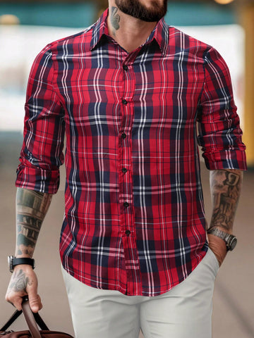 Men Plaid Print Shirt