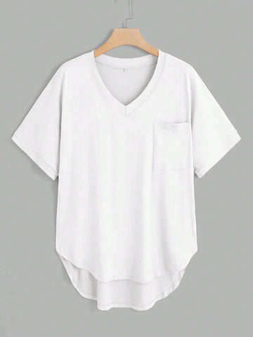 Plus Dip Hem Pocket Tee