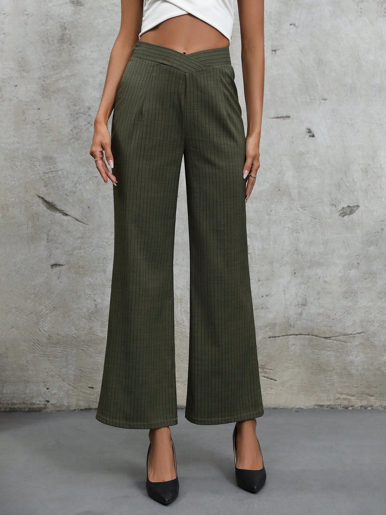 Striped Flare Leg Pants