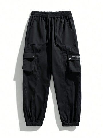 Men's Fashionable Jogger Pants With Elastic Cuffs, Mid-calf Length, Warm And Suitable For Sports