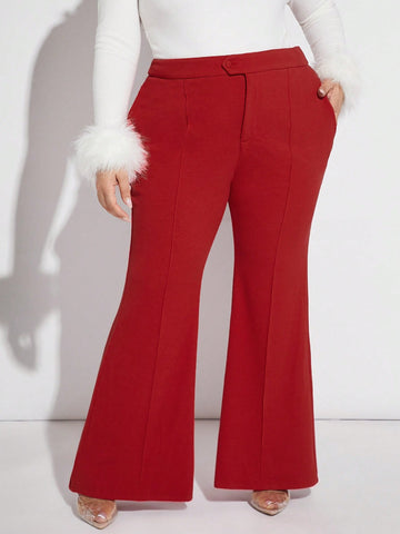 Plus Split Hem Flare Leg Suit Pants Party Outfit New Years Eve Outfit Sexy Outfit Christmas