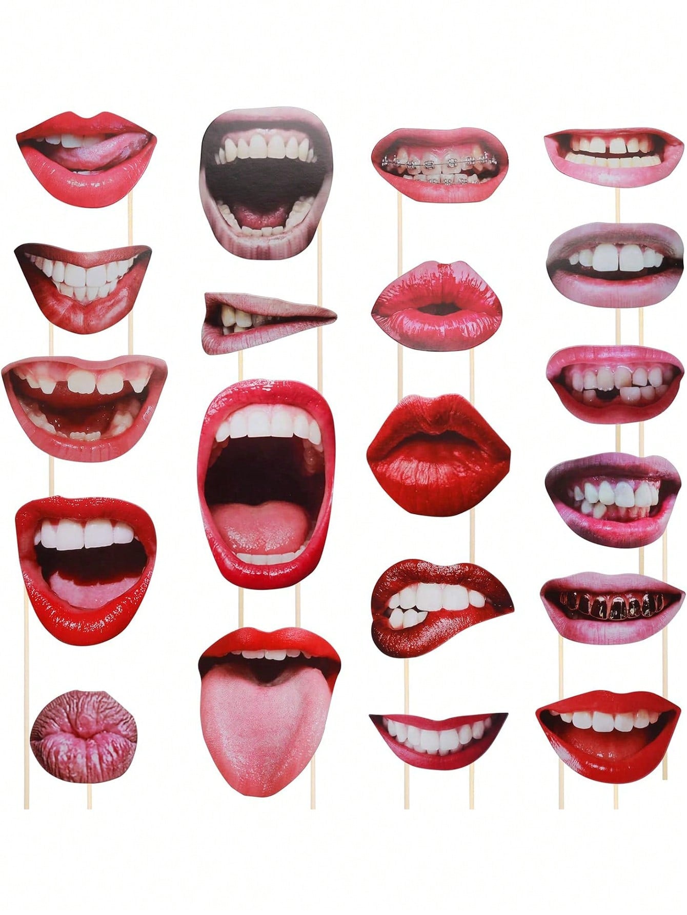 20Pcs Party Photo Booth Props,Fun Lips Mouth Photo booth Props Handheld Party Selfie Photo Props for Kids Women, Birthday Weddings Graduation Party Supplies Photo Props