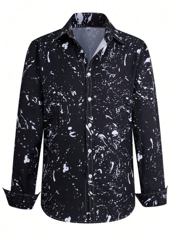 Men Splash Ink Print Shirt