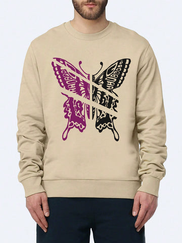 Men Butterfly Print Sweatshirt