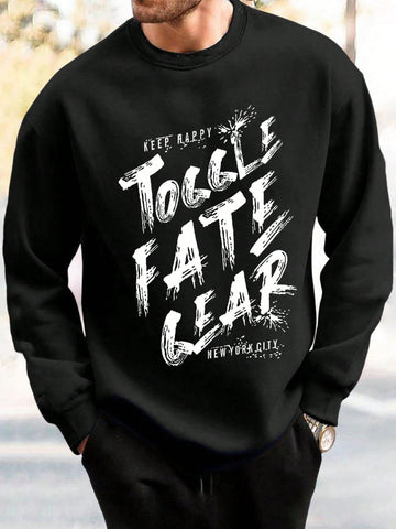 Men Slogan Graphic Sweatshirt