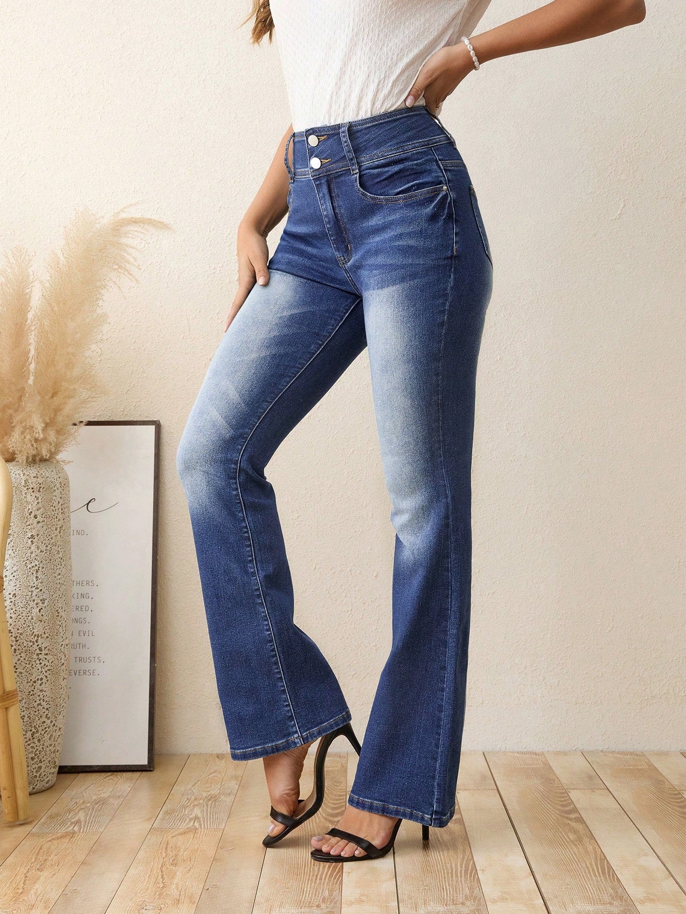 High Waist Flare Leg Jeans