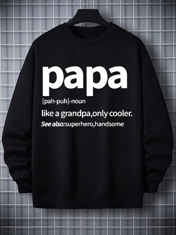 Men Slogan Graphic Thermal Lined Sweatshirt