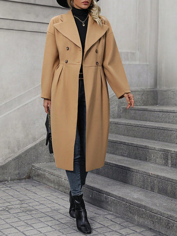 Lapel Neck Double Breasted Overcoat