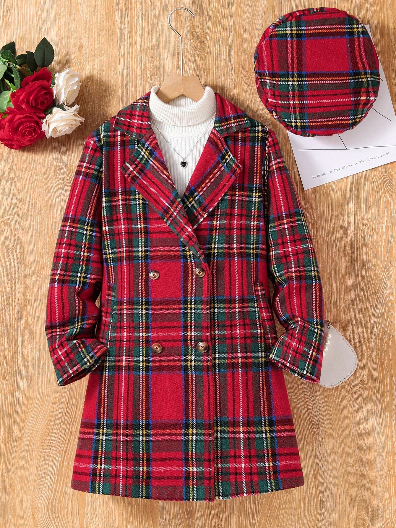 Casual Plaid Woolen Coat