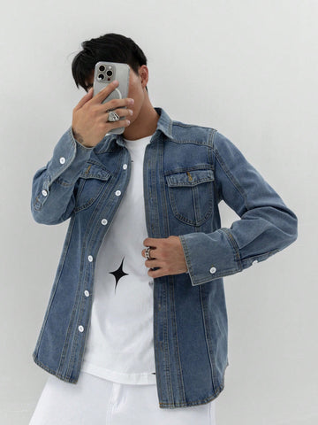 Men's Flap Pocket Denim Shirt