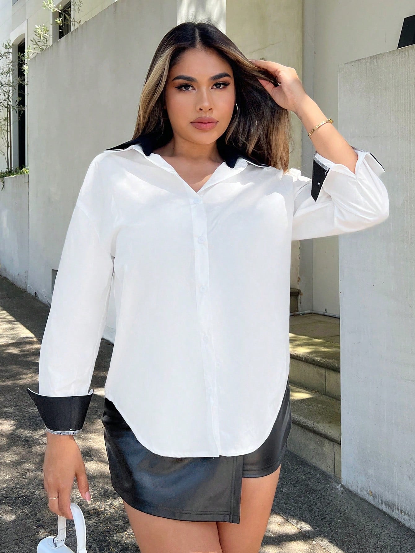 Women's Colorblock Drop Shoulder Shirt