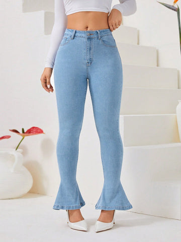 Slant Pocket Flare Leg Jeans