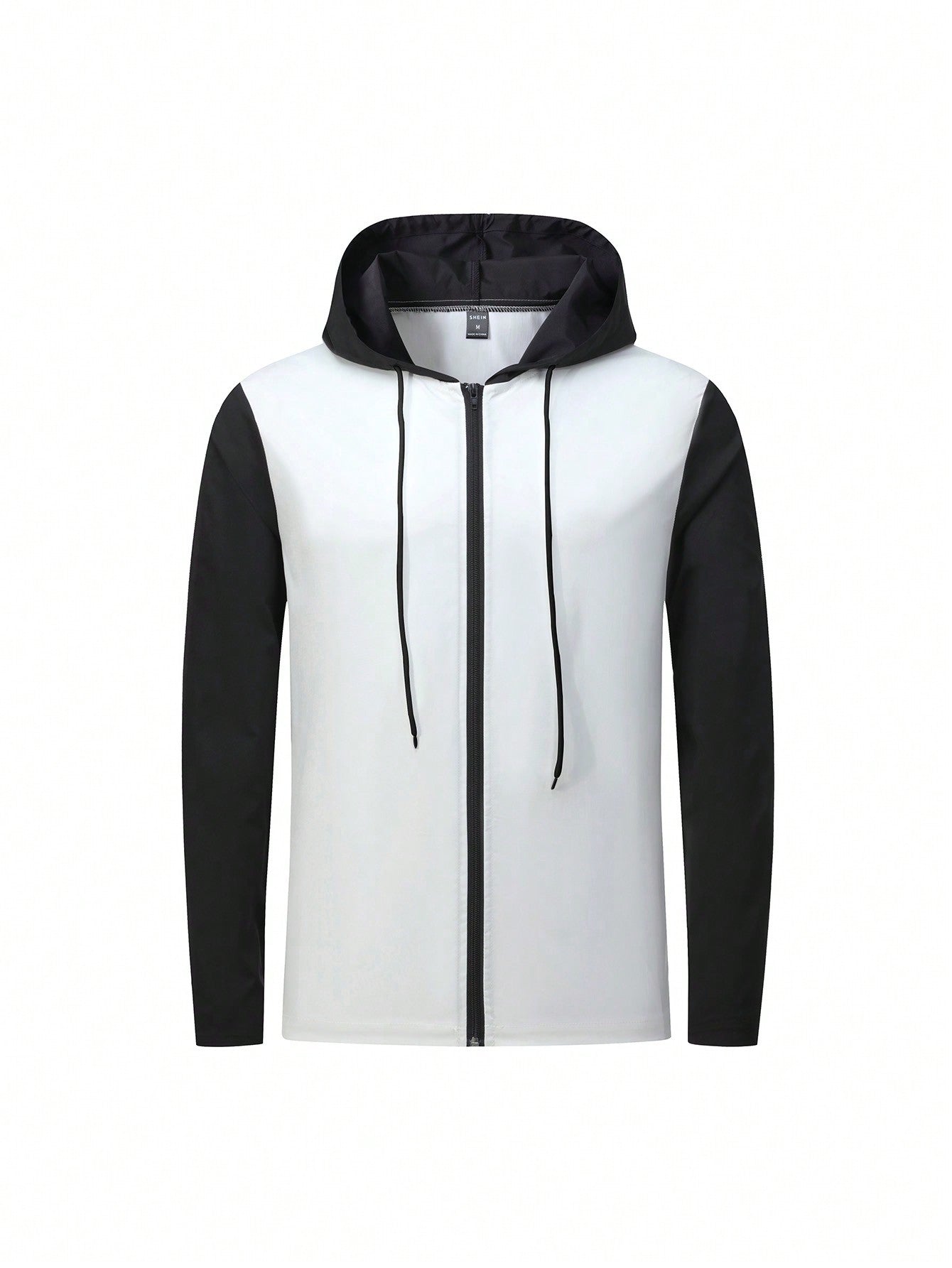 Men's Color Block Hooded Drawstring Sports Jacket Workout Tops