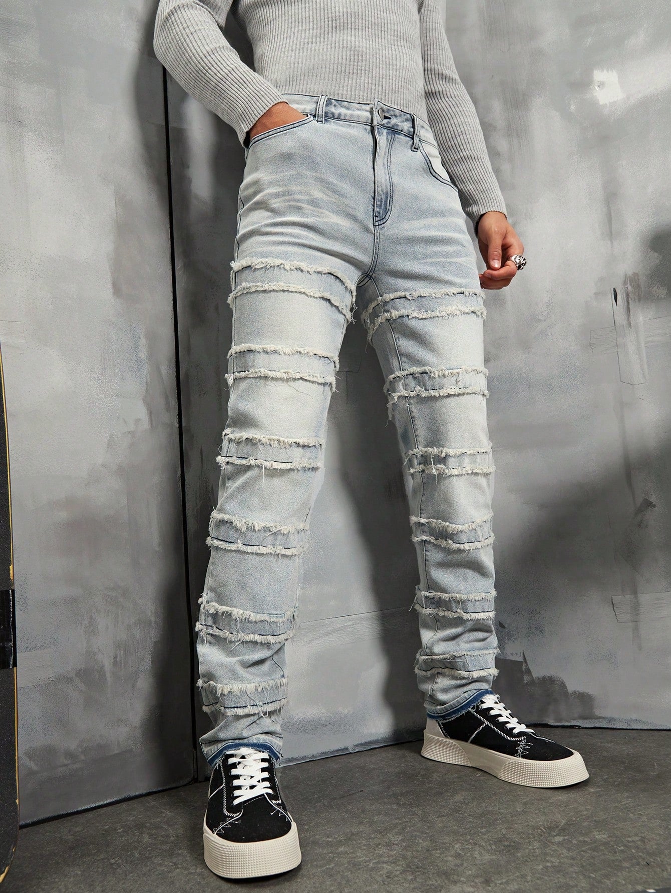 Men's Frayed Edge Denim Jeans