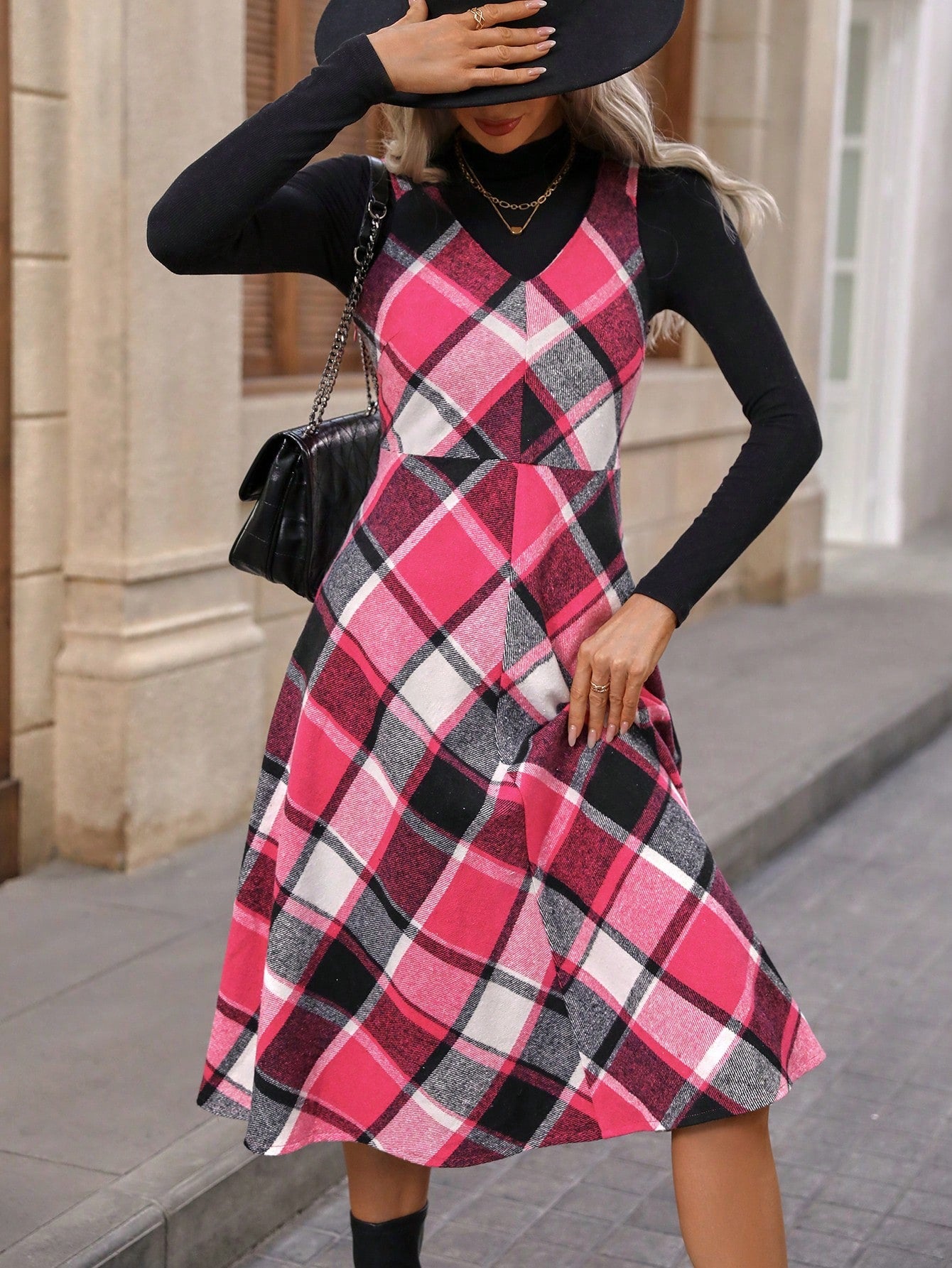 Women's Plaid Sleeveless Dress