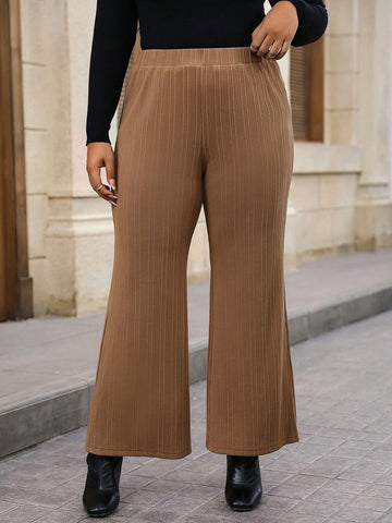 Plus High Waist Flare Leg Pants