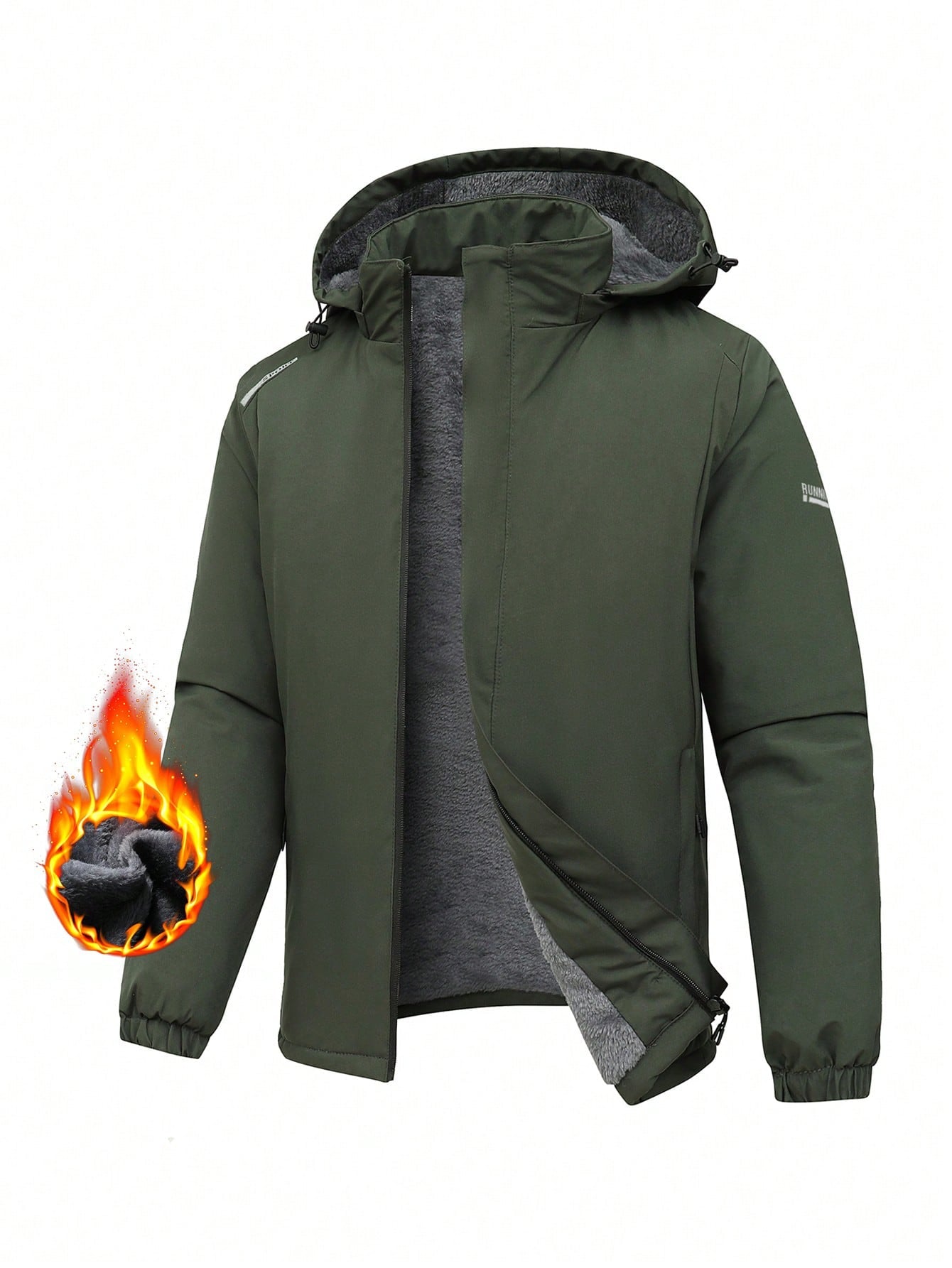 Men's Loose Fit Thermal Lined Hooded Winter Coat