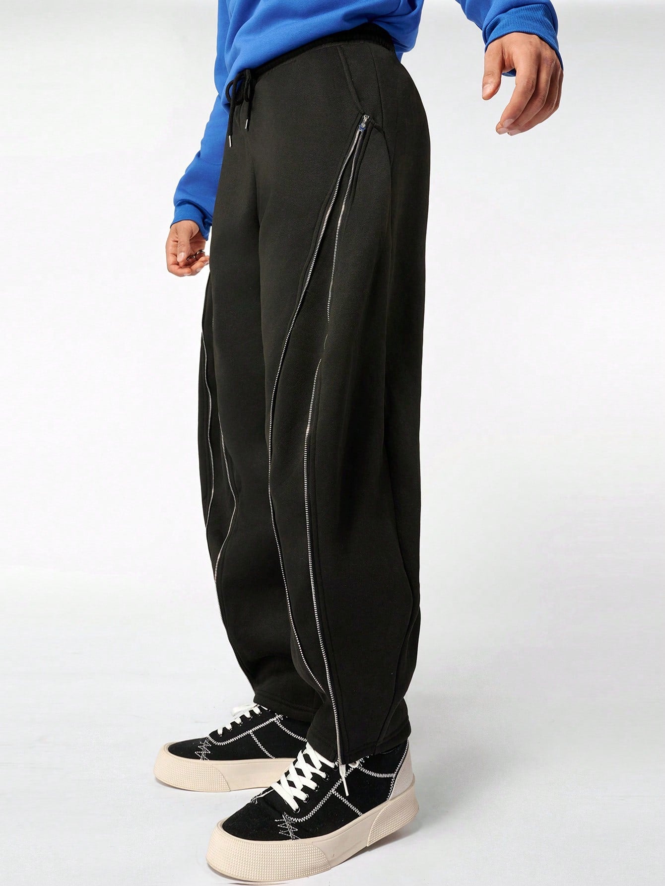 Men Contrast Piping Drawstring Waist Sweatpants