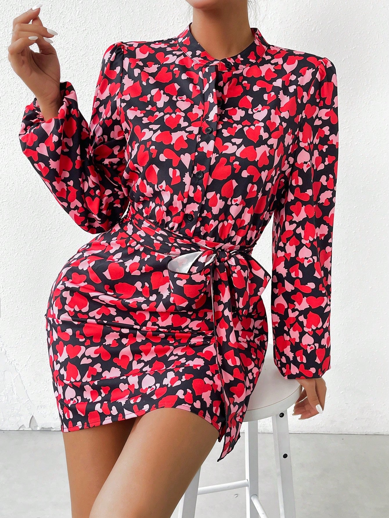 Women's Heart Patterned Dress