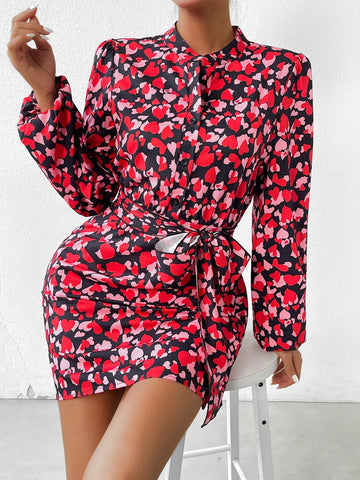 Women's Heart Patterned Dress