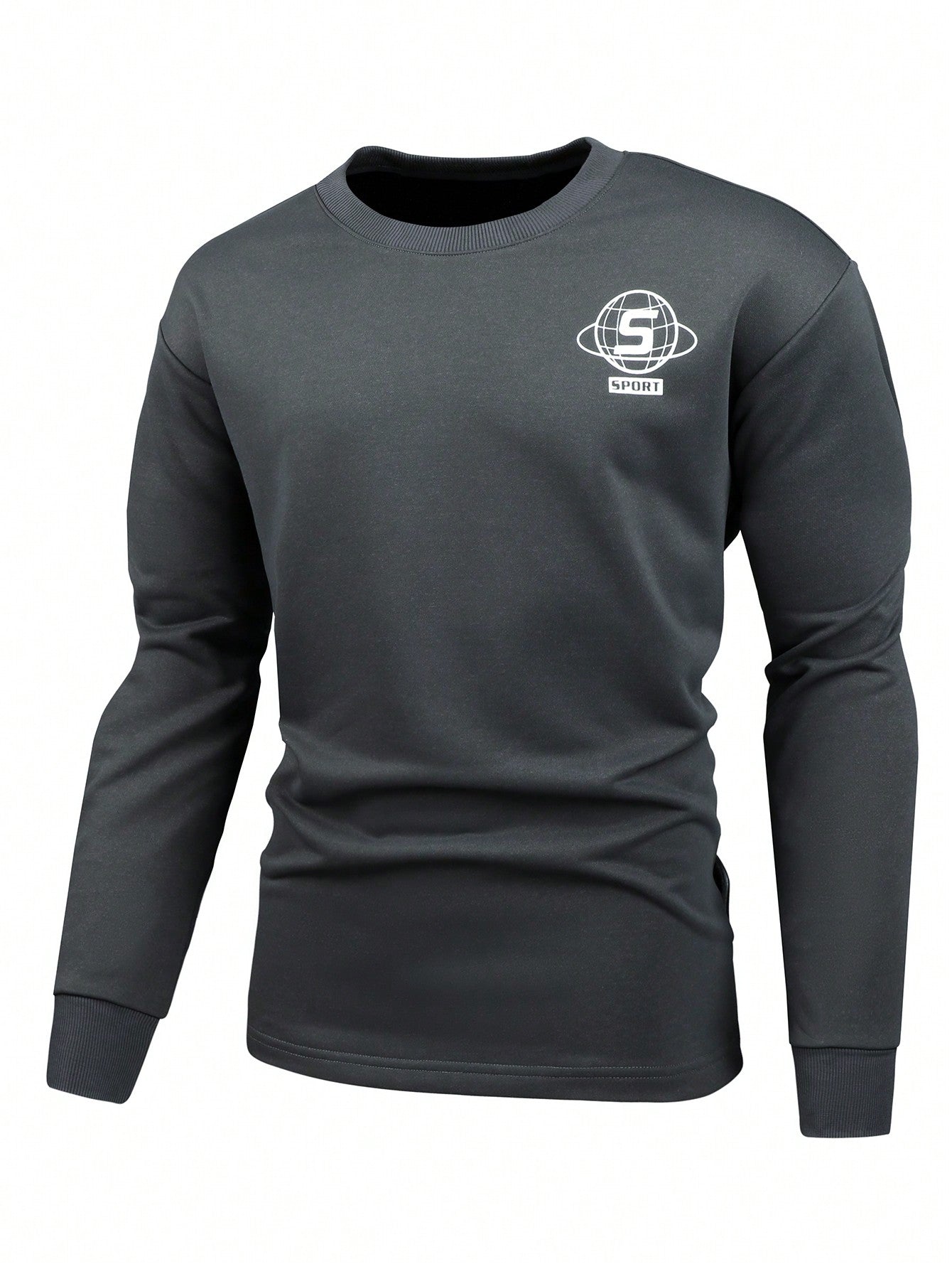 Men's Simple Solid Color Sports Sweatshirt