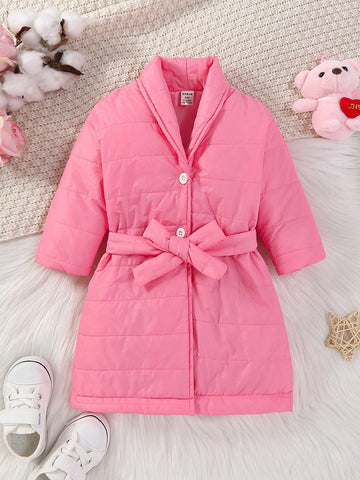 Infant Girls' Simple Fashion Thickened Warm Long Coat