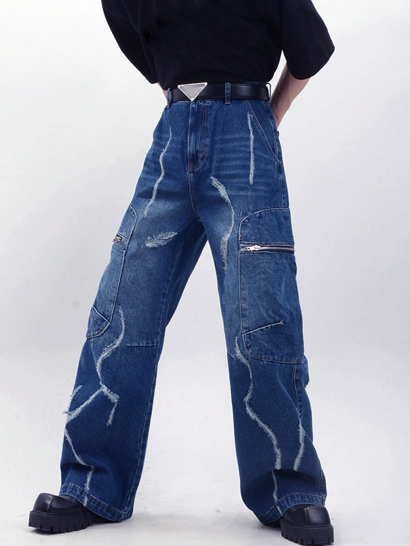 Men's Fashionable Loose Fit Denim Pants