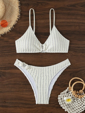 Ladies' Textured Swimsuit Set