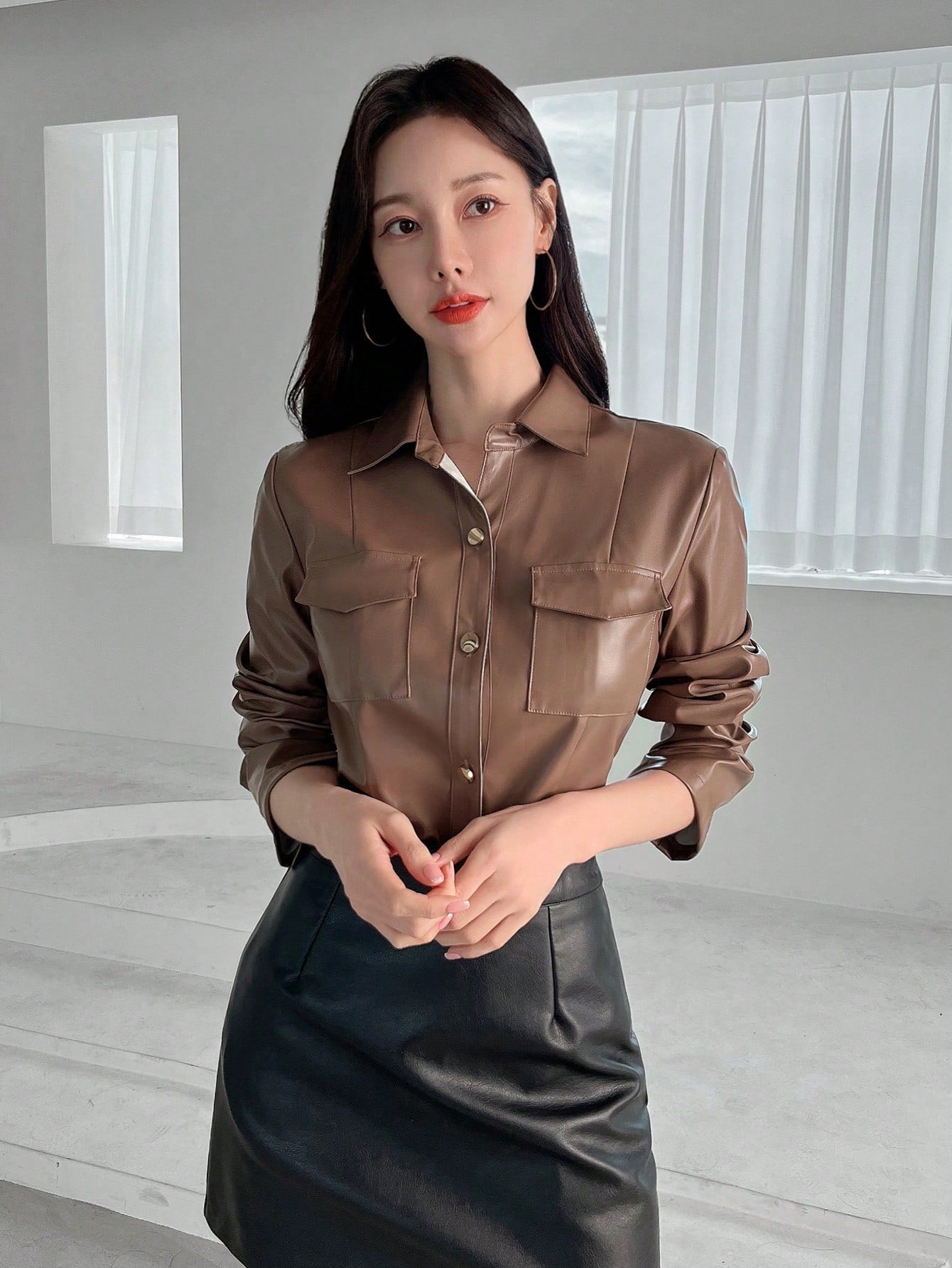 Women's Flap Pocket Shirt Style Jacket