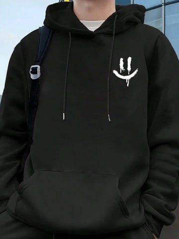 Men's Loose Fit Casual Face Hoodie