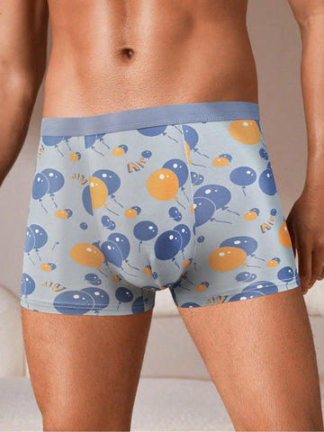 Men'S Blue Balloon Printed Boxer Briefs