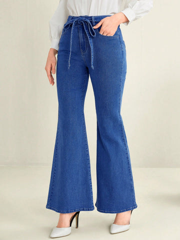 Ladies' Flared Jeans With Belt