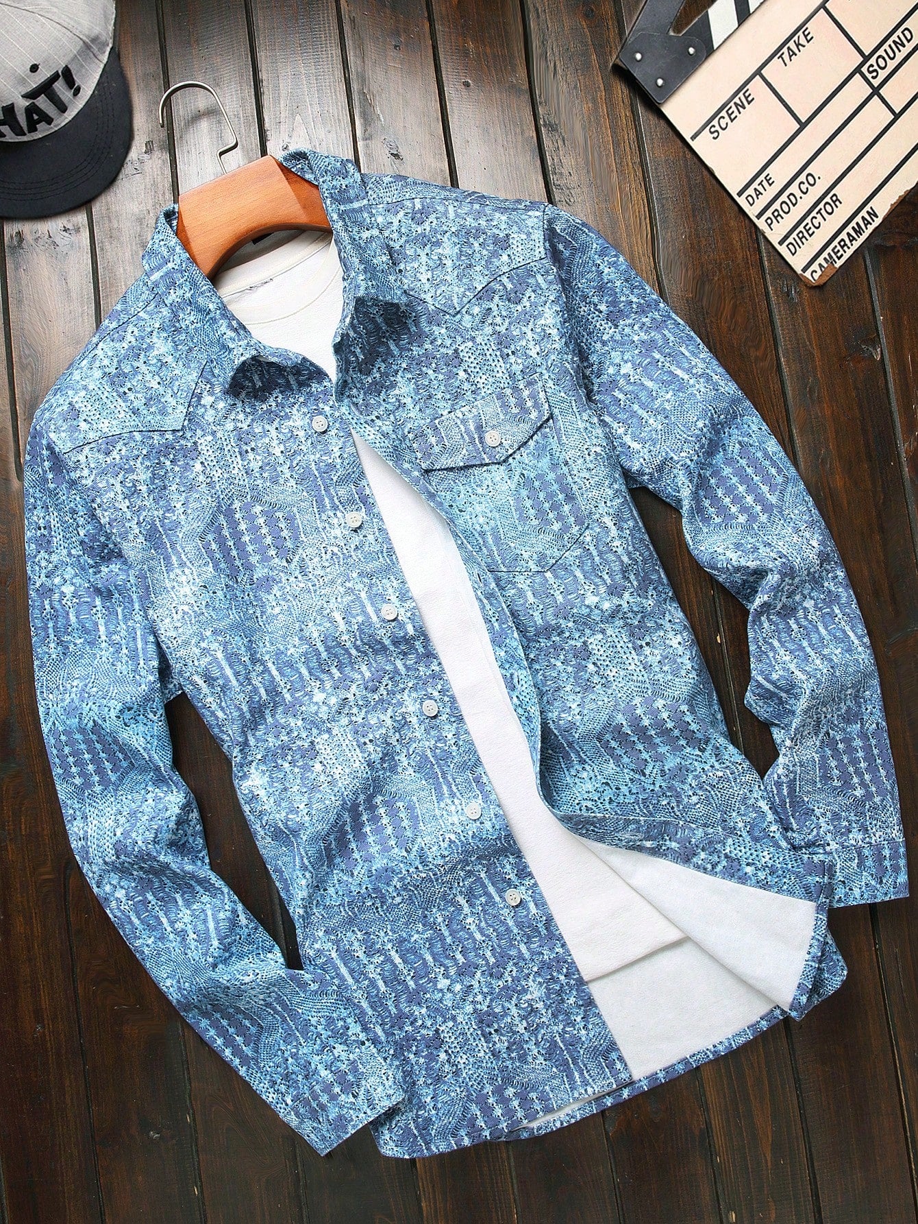 Men's Flap Pocket Denim Shirt