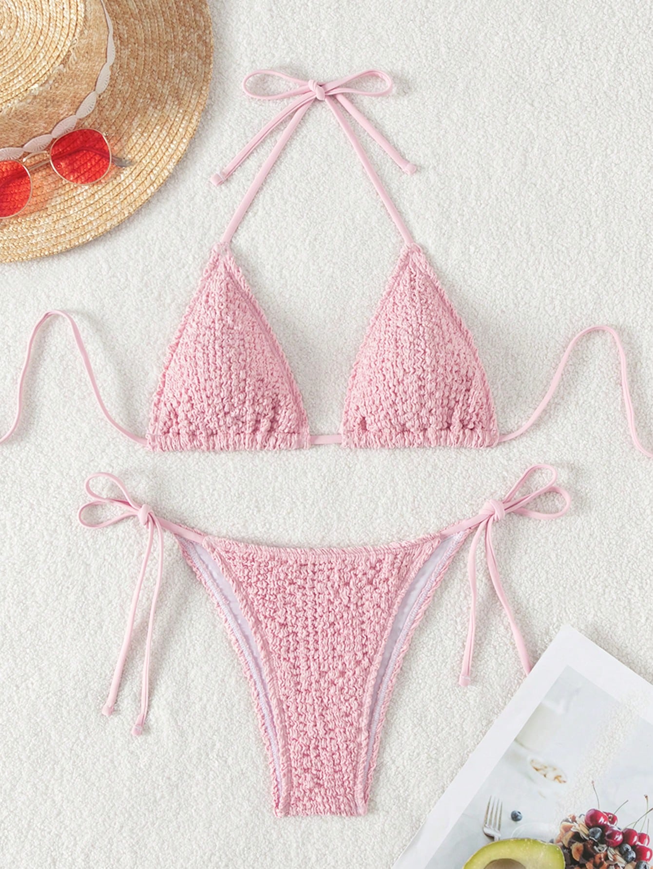 Halter Triangle Cup Separated Swimsuit Set