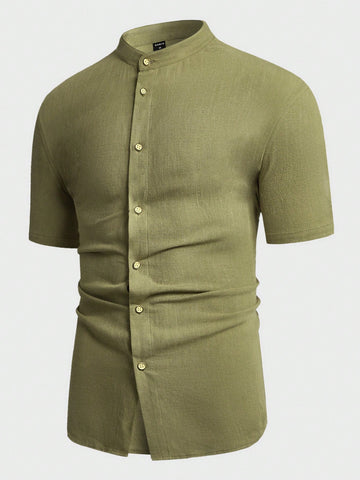 Men's Solid Color Short Sleeve Shirt