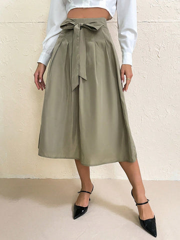 Women'S Knotted Waist Fashionable Skirt