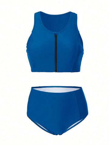 Ladies' Solid Color Swimsuit Set