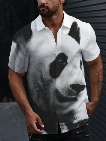 Men's Cartoon Printed Short Sleeve Shirt