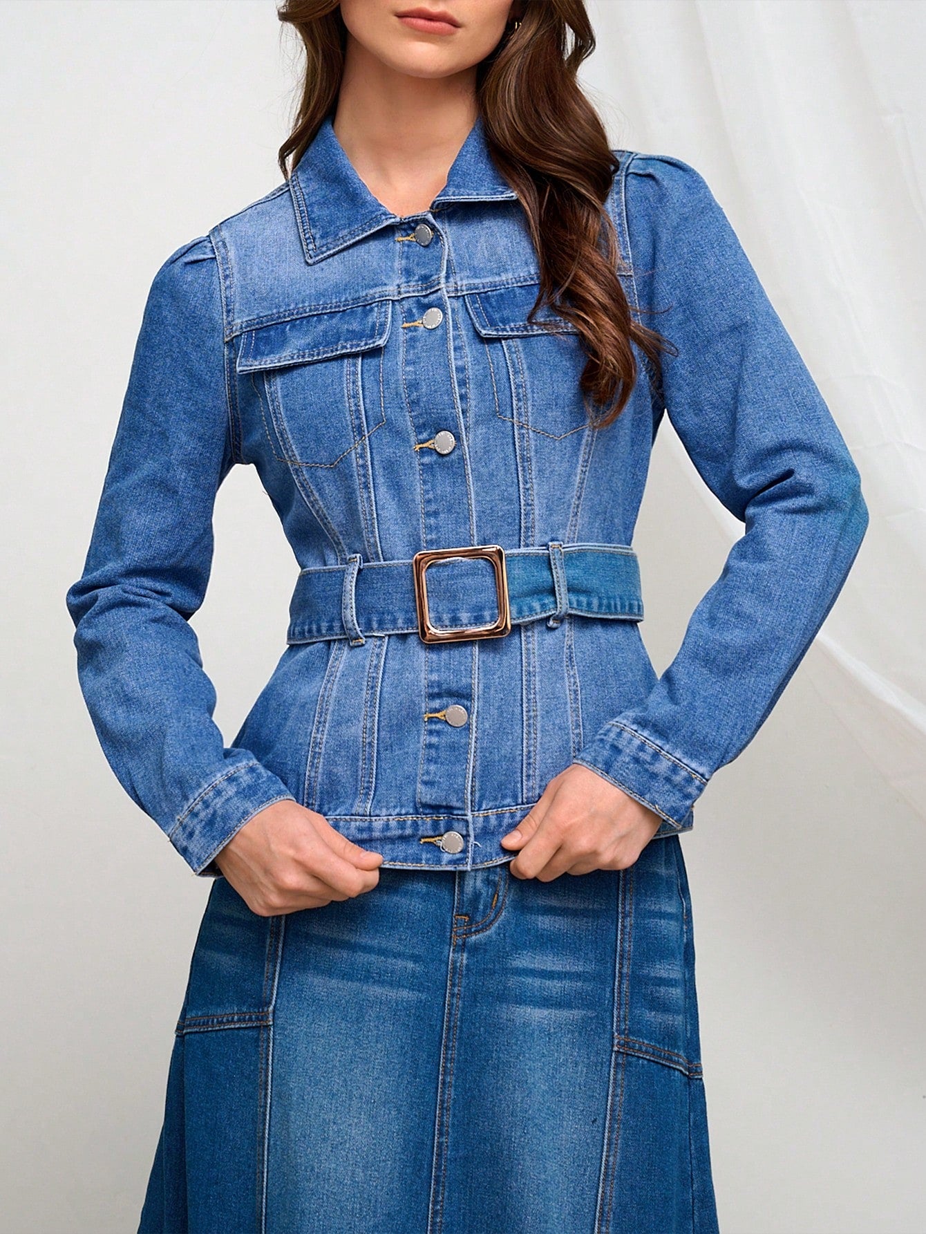 Ladies' Solid Color Denim Jacket